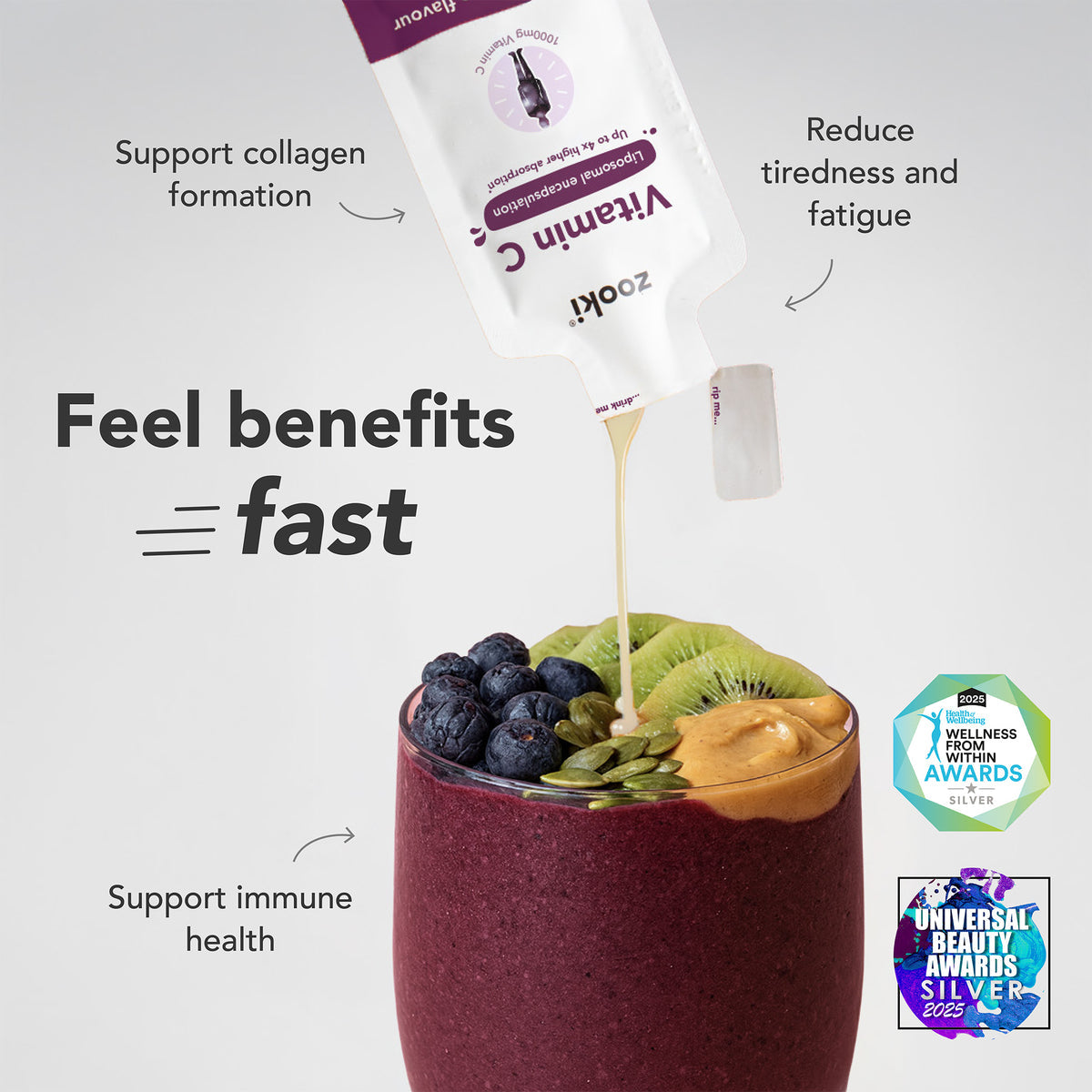 Vitamin C, Liposomal Liquid
Sachets
Açai Berry - 14pk