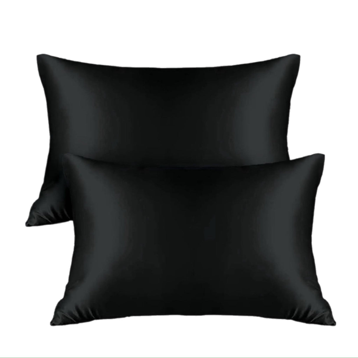 Black satin silk pillow case