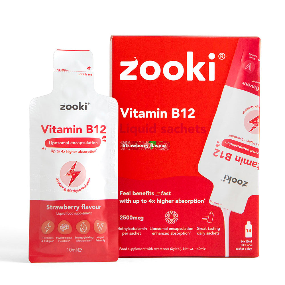 Vitamin B12, Liposomal Liquid Sachets.                                                 Strawberry - 14 pk