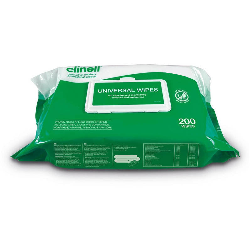 Clinell Wipes Universal Sanitising Anti-Bacterial x 200