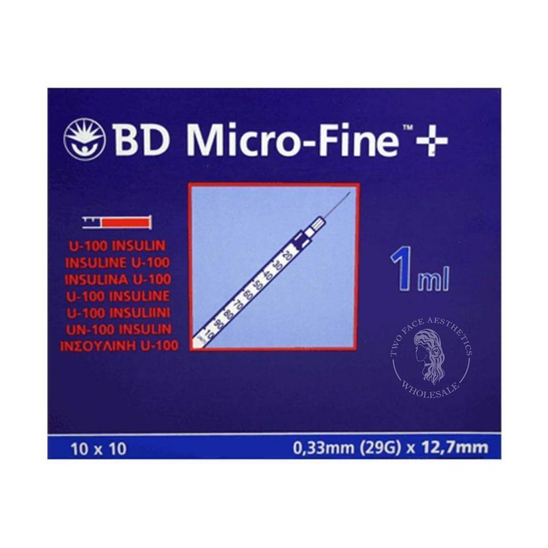 BD Micro Fine+ 1ml Insulin Syringe & Needle 29g x 12.7mm x 100