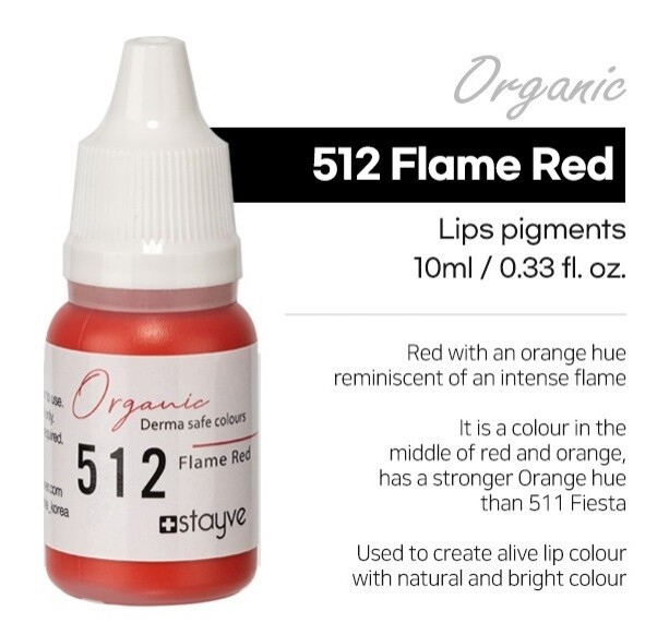 Stayve Organic Lip Pigments 512 Flame Red 1 X 10ml