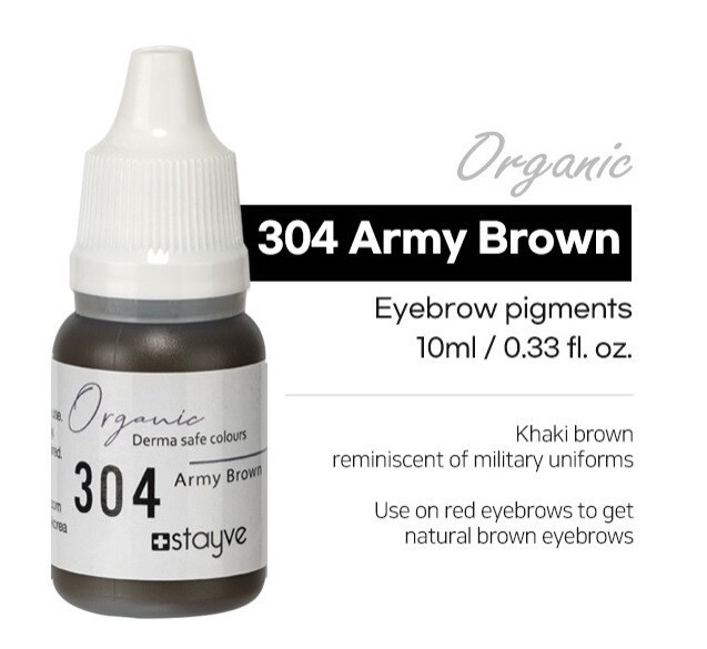 Stayve Organic Eyebrow Pigments 304 Army brown 1 X 10ml